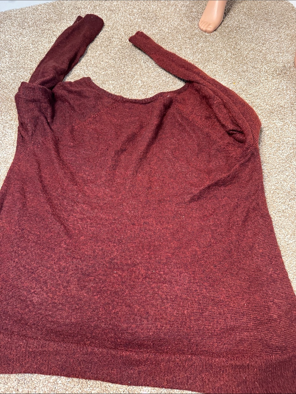 American Eagle Burgundy Wine V-Neck Button Front Cardigan Sweater W/Pockets XL - Picture 7 of 7